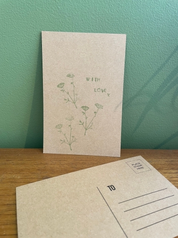 Hand stamped postcards