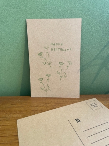 Hand stamped postcards